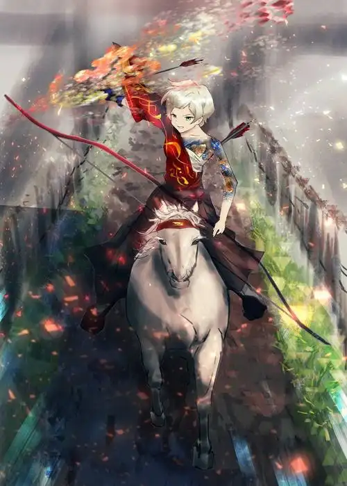 手拿弓箭的帅气人物插画