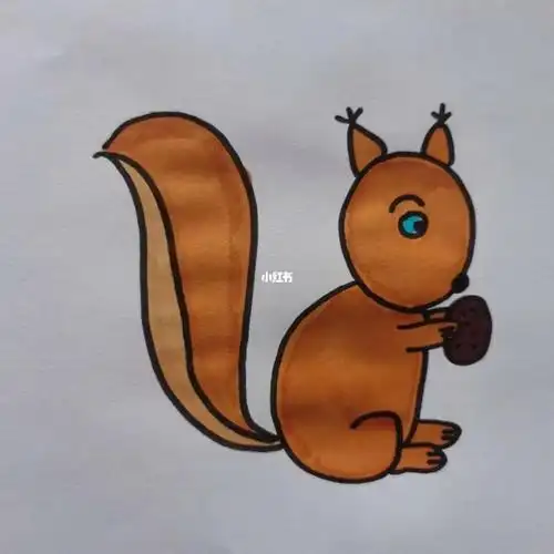 创意儿童画  #画个简笔画  #创意美术儿童画  #儿童画  #小松鼠