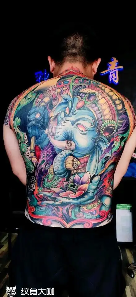 修改添加满背完成_纹身图案手稿图片_苏日星的纹身作品集