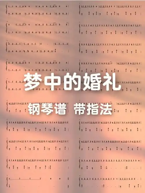 梦中的婚礼钢琴谱简谱带指法