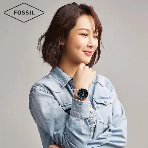 fossil本命年红色表明星杨紫同款运动触屏智能男女腕表ftw6022