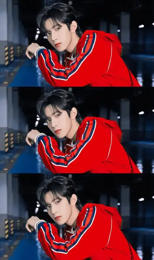 刘耀文红色运动装