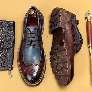 巴洛克雕花男鞋休闲防臭英伦风复古小众真牛皮夏季透气正装皮鞋男