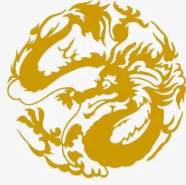 龙花纹psdpng中国龙图腾圆形图案psdpng金黄色龙图腾png中国龙png手绘