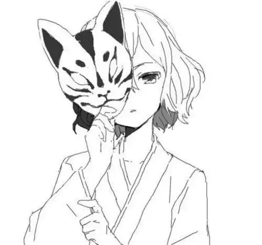 手绘漫画女生头像侧脸