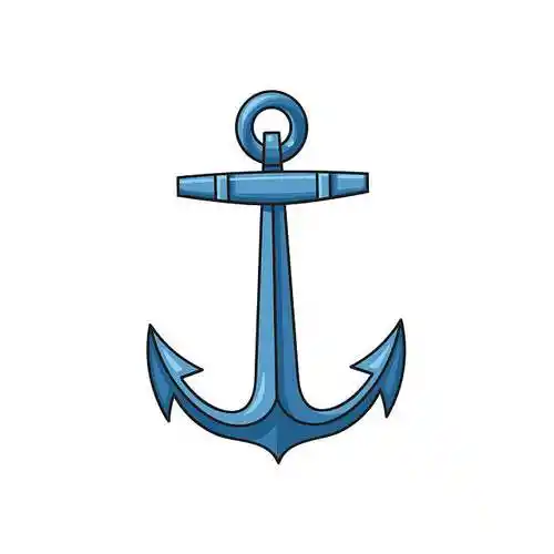 金属帆船锚卡通矢量插画隔绝白色背景背景正面光泽船下载信息新媒体