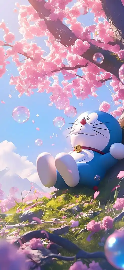 二次元新鲜事##机器猫壁纸##ai##可爱卡通##手机壁纸