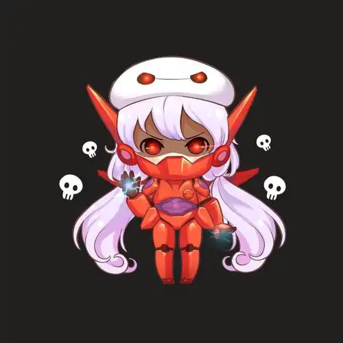 超能陆战队娘化双马尾大白头像