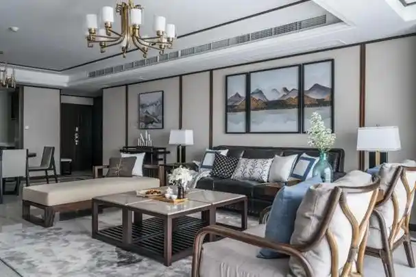 小户型简洁新中式客厅,独爱新中式客厅(30)