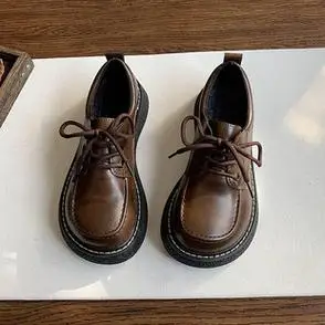 复古英伦风小皮鞋女厚底学生大头鞋新款2024年春季森系休闲鞋单鞋