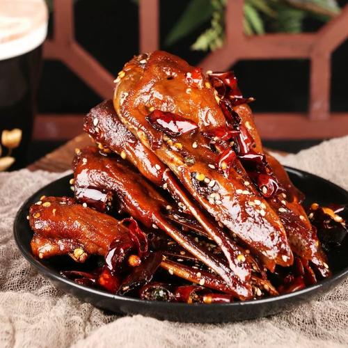 麻辣鸭头香酥干煸香辣鸭脑壳重庆小吃零食推荐香卤味鸭肉熟食鸭货