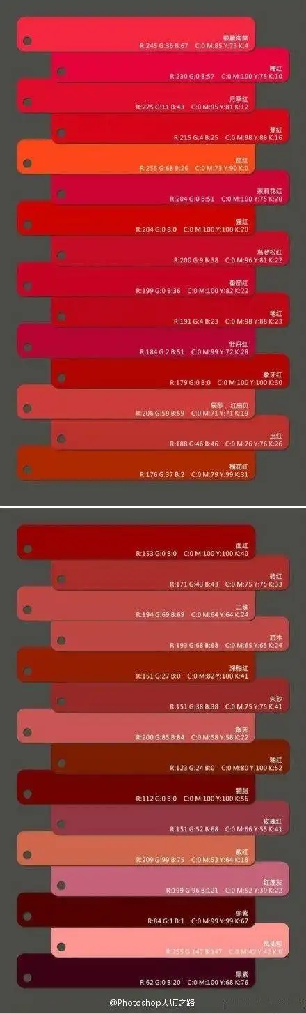 中国传统设计配色色卡!#photoshop# #绘画学习