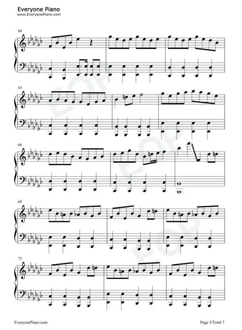 达拉崩吧-完整好听版五线谱预览5