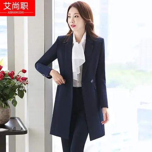 职业小西装套装女春装2018新款修身休闲韩版气质工作服中长款外套