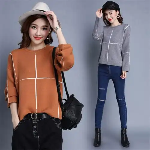 新款女装韩版套头毛衣外套女宽松上衣时尚潮流