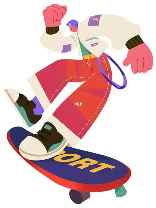 滑板少年05人物扁平插画