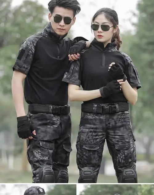 吉普jeep高档品牌春夏迷彩蛙服战术套装男女军迷户外拓展野战教官训作