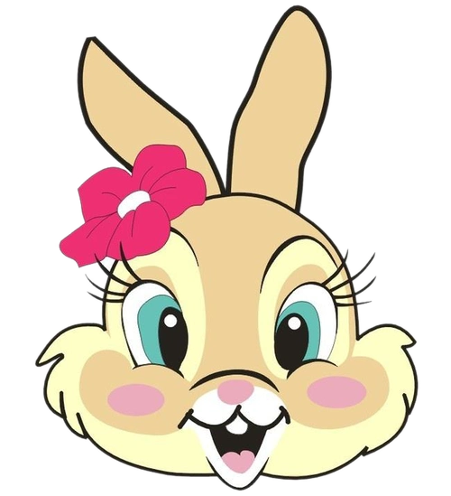 彩色卡通简笔画兔子头像