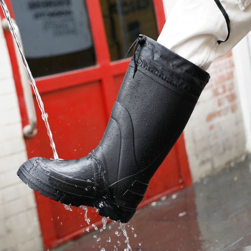 时尚雨鞋男加保暖高筒雨靴外卖钓鱼劳保工作雨鞋