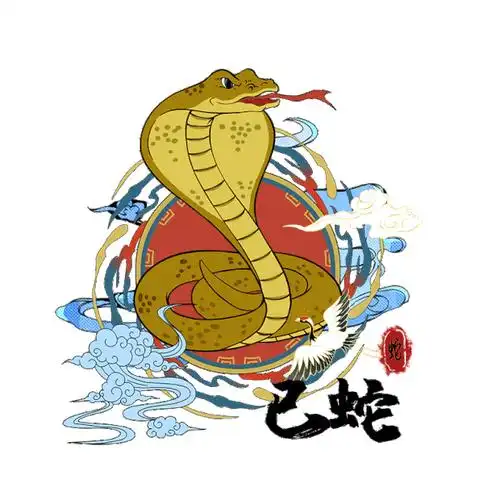 十二生肖属相蛇生肖蛇国潮风动图gif