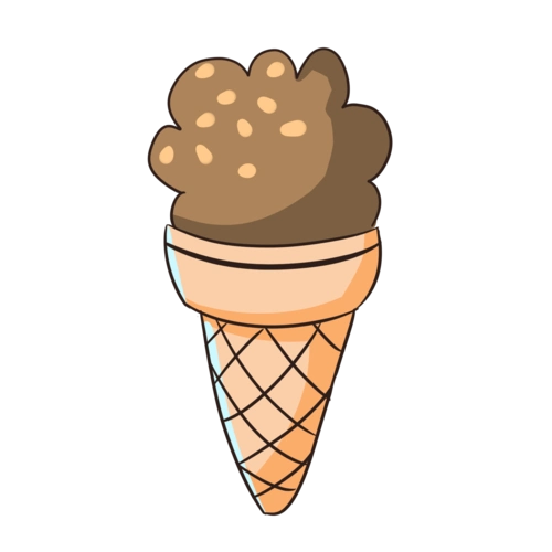 夏季美食巧克力冰激凌插画