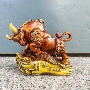 纯铜财运如虹金钱旺市牛招财镇宅旺财牛摆件家居办公室酒柜装饰品
