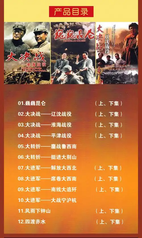 正版解放战争老电影大决战dvd碟片淮海平津辽沈三大战役dvd光盘