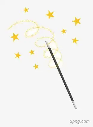 星星发光魔法棒手绘卡通