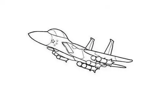 战斗机歼16战斗机的简笔画