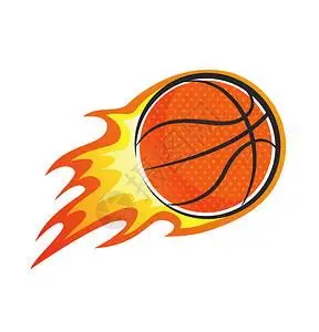 火焰卡通,火焰篮球卡通燃烧着插画