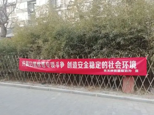 综治办组织各社区领取扫黑除恶专项斗争宣传条幅