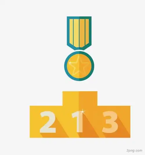 矢量手绘冠军颁奖台