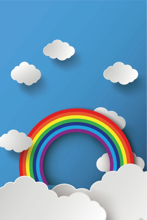 夏天夏季清新彩虹海报背景素材