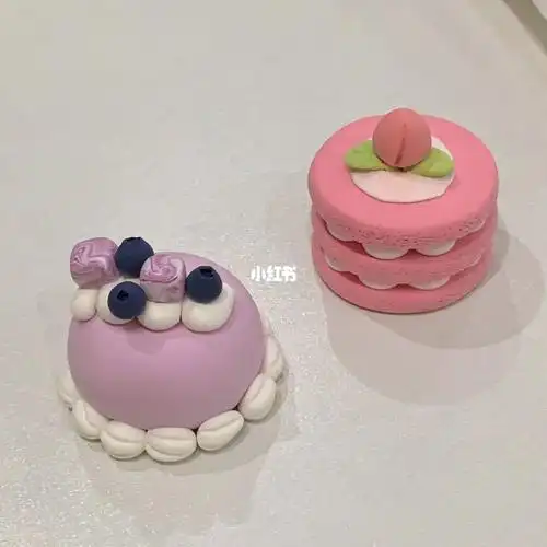 超轻粘土08蓝莓芋泥蛋糕蜜桃蛋糕