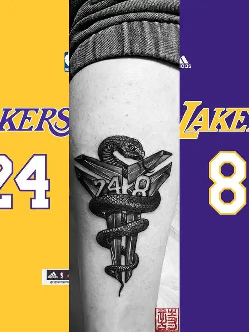 纪念科比_纹身图案手稿图片_诗诗的纹身作品集