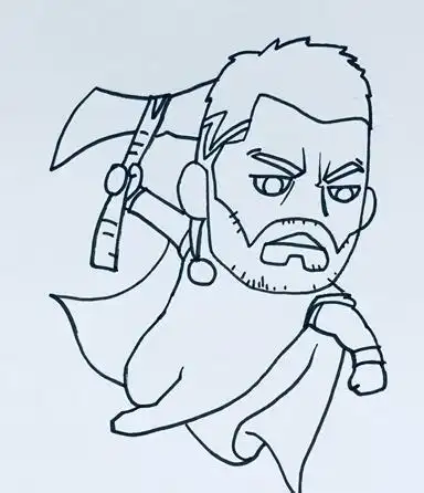 卡通雷神简笔画