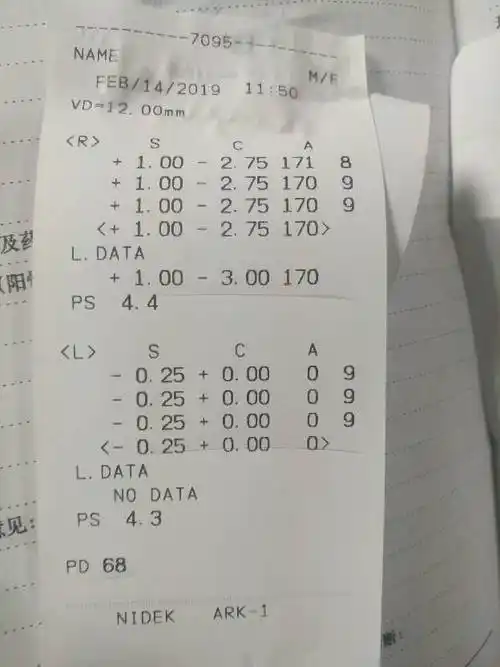 哪位专业的帮我看看验光单