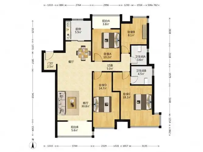(带地暖 送两个车位)首次挂牌 低于同户型70万出售,富力城(d区)二手房