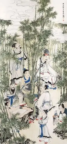 精品国画《竹林七贤》欣赏