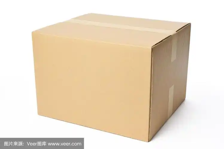 孤立的拍摄封闭的空白纸箱在白色的背景