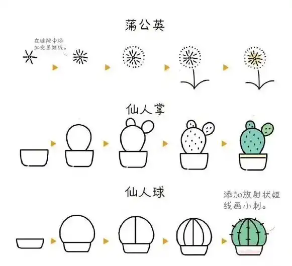 可可爱爱的植物简笔画步骤,很好学会哦! @dou 小助手 # - 抖音