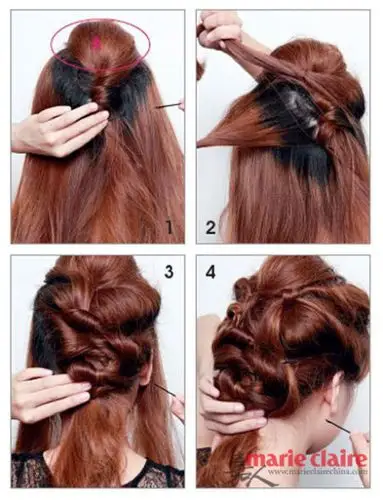 大波浪侧卷发麻花辫增添复古感