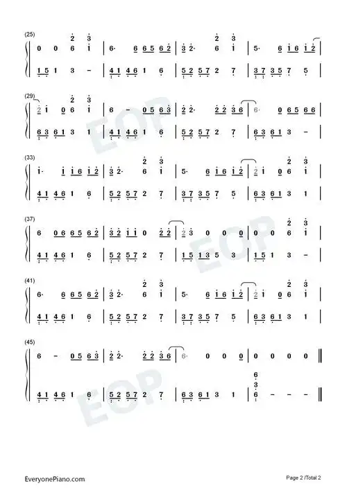 青丝-君不见妾起舞翩翩君不见妾鼓瑟绵绵-抖音热歌双手简谱预览2