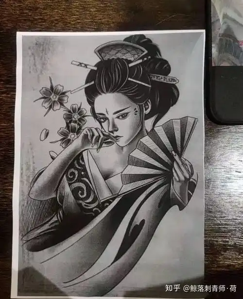 雅而不俗的艺妓纹身含义艺伎纹身手稿解说