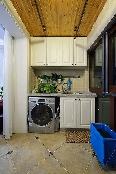 休闲美式乡村田园风阳台桑拿板吊顶设计7/7