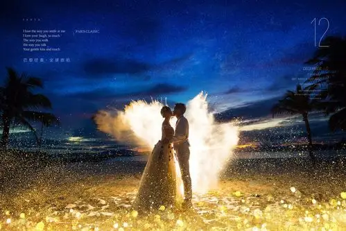 三亚唯美夜景海景婚纱照客片欣赏