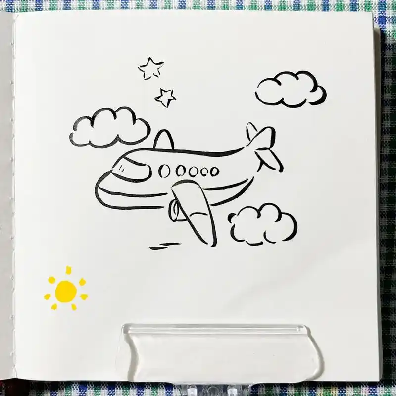 小飞机.#简笔画 #一学就会系列 #亲子简笔画 #小男生 - 抖音