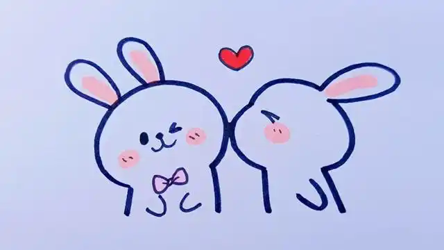 秀恩爱的两只小兔子