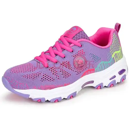 骆驼牌 越野跑鞋女运动网布透气跑步鞋户外w61345508b粉紫/亮梅红35
