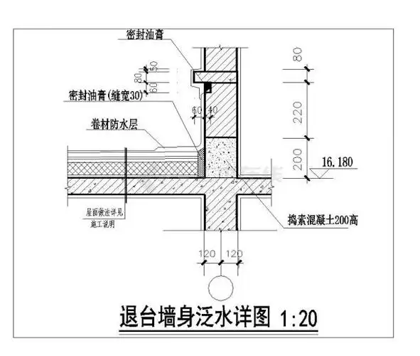 退台墙身泛水详图